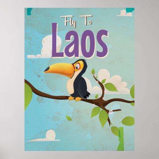 Laos Vintager Urlaub Poster (Vorne)