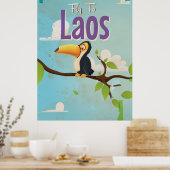 Laos Vintager Urlaub Poster (Küche)