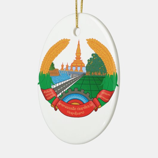 Laos-Wappen Keramik Ornament (Links)