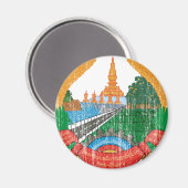 Laos-Wappen Magnet (Vorderseite/Rückseite)