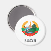 Laos-Wappen Magnet (Vorderseite/Rückseite)