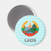 Laos-Wappen Magnet (Vorderseite/Rückseite)