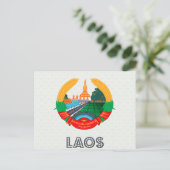 Laos-Wappen Postkarte (Stehend Vorderseite)