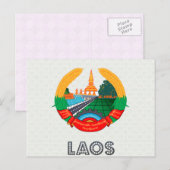 Laos-Wappen Postkarte (Vorne/Hinten)
