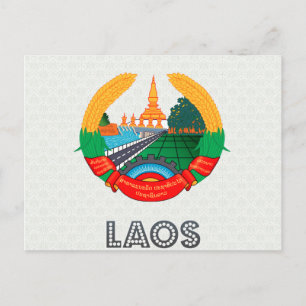 Laos-Wappen Postkarte