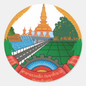 Laos-Wappen Runder Aufkleber (Vorderseite)