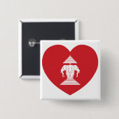 Laotian Erawan 3 Leitende Nophant Heart Flag Button (Vorne & Hinten)