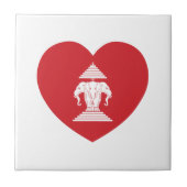 Laotian Erawan 3 Leitende Nophant Heart Flag Fliese (Vorderseite)