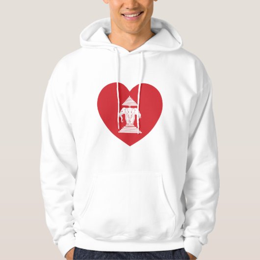 Laotian Erawan 3 Leitende Nophant Heart Flag Hoodie (Vorderseite)