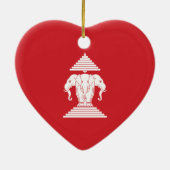 Laotian Erawan 3 Leitende Nophant Heart Flag Keramikornament (Hinten)