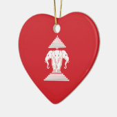 Laotian Erawan 3 Leitende Nophant Heart Flag Keramikornament (Links)