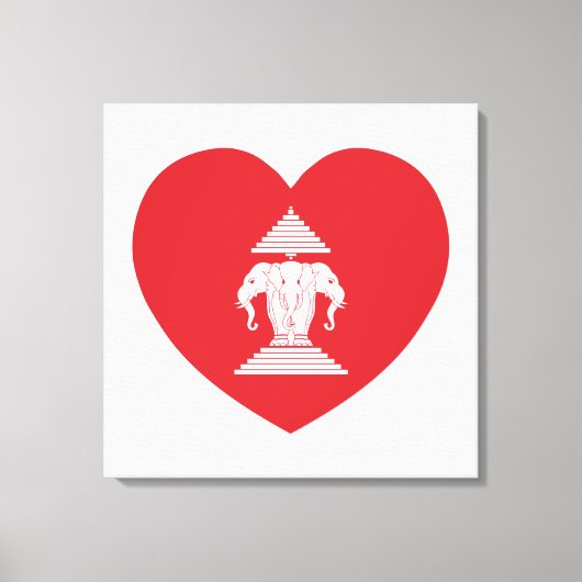 Laotian Erawan 3 Leitende Nophant Heart Flag Leinwanddruck (Vorderseite)