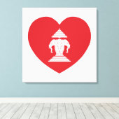 Laotian Erawan 3 Leitende Nophant Heart Flag Leinwanddruck (Insitu (Holzboden))