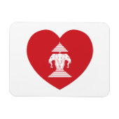 Laotian Erawan 3 Leitende Nophant Heart Flag Magnet (Horizontal)