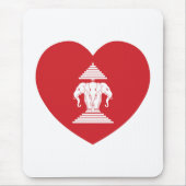 Laotian Erawan 3 Leitende Nophant Heart Flag Mousepad (Vorne)