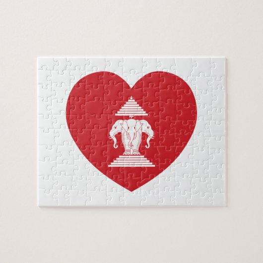 Laotian Erawan 3 Leitende Nophant Heart Flag Puzzle (Horizontal)
