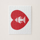 Laotian Erawan 3 Leitende Nophant Heart Flag Puzzle (Vertikal)