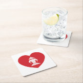 Laotian Erawan 3 Leitende Nophant Heart Flag Rechteckiger Pappuntersetzer (Vor Ort)