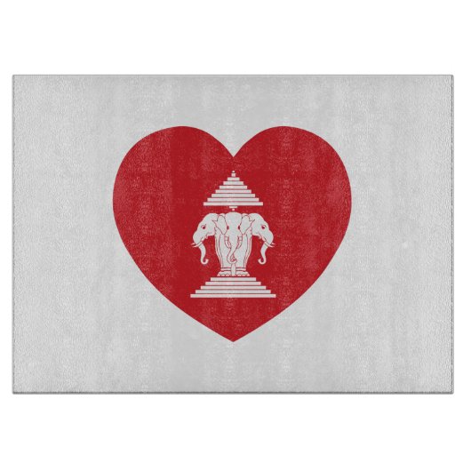 Laotian Erawan 3 Leitende Nophant Heart Flag Schneidebrett (Vorderseite)