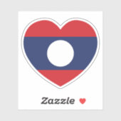 Laotian Heart Flag Aufkleber (Blatt)
