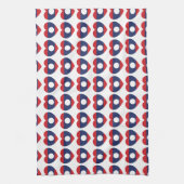 Laotian Heart Flag Geschirrtuch (Vertikal)