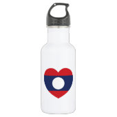 Laotian Heart Flag Trinkflasche (Vorderseite)