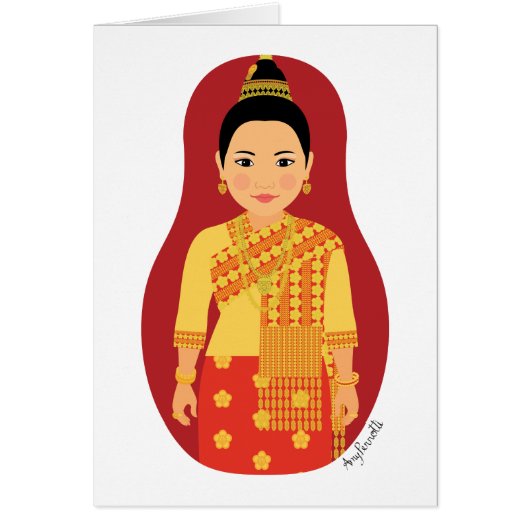Laotian (Red) Matryoshka Card (Vorne)