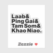 Laotian Street Food Aufkleber (Blatt)