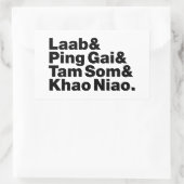 Laotian Street Food Rechteckiger Aufkleber (Tasche)