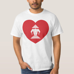 Laotianer Erawan 3 ging Elefant-Herz-Flagge voran T-Shirt