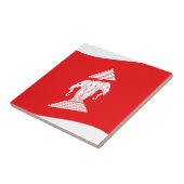 Laotische Erawan-Drei-Kopf-Elefantenflagge weht Fliese (Seite)