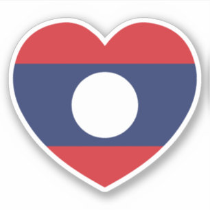 Laotische Herzflagge Aufkleber
