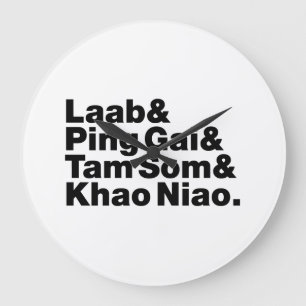 Laotisches Street Food Große Wanduhr