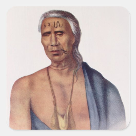 Lap-Pa-Win-Soe, ein Chief von Delaware Quadratischer Aufkleber (Vorderseite)
