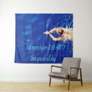 Lap Schwimmen Team Motivierend Inspiration Wandteppich