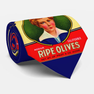 LaPerla-Oliven-Etikettendruck der 1930er Jahre Krawatte