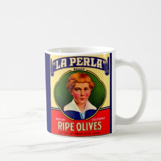 LaPerla-Oliven-Label der 1930er Kaffeetasse (Rechts)