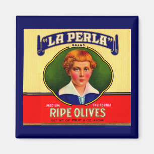 LaPerla-Oliven-Label der 1930er Magnet