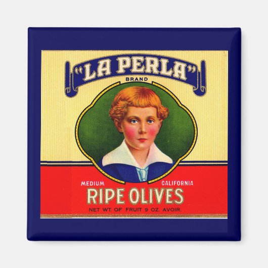 LaPerla-Oliven-Label der 1930er Magnet (Vorne)