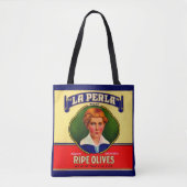 LaPerla-Oliven-Label der 1930er Tasche (Vorderseite)