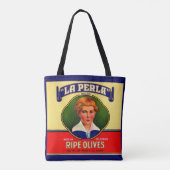LaPerla-Oliven-Label der 1930er Tasche (Rückseite)