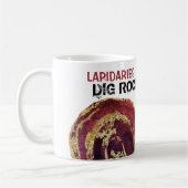 *~* LAPIDARIES DIG ROCKS Agate Slab Gold Glitzer Kaffeetasse (Links)