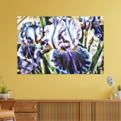 *~* LAPIS BLAUE IRIS Irische Vintage Blumenfernseh Leinwanddruck (Insitu (Wohnzimmer))