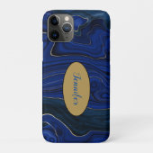Lapis Blue Agate Wirbel Personalisiert Case-Mate iPhone Hülle (Rückseite)