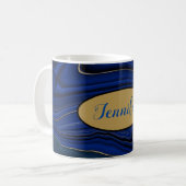 Lapis Blue Agate Wirbel Personalisiert Kaffeetasse (Vorderseite Links)