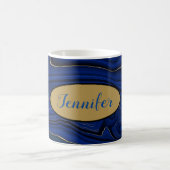 Lapis Blue Agate Wirbel Personalisiert Kaffeetasse (Mittel)