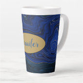 Lapis Blue Agate Wirbel Personalisiert Milchtasse (Rechte Ecke)