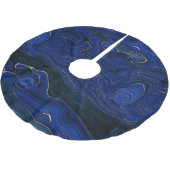 Lapis Blue Agate Wirbel Polyester Weihnachtsbaumdecke (Schrägansicht)