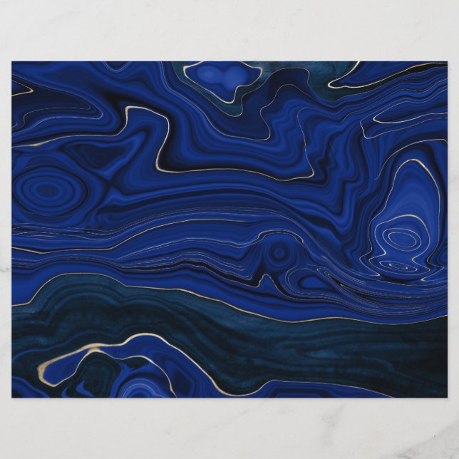 Lapis Blue Agate Wirbel Scrapbook Paper (Vorderseite)