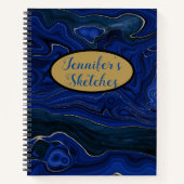Lapis Blue Agate Wirbel Sketch Notizblock (Vorderseite)